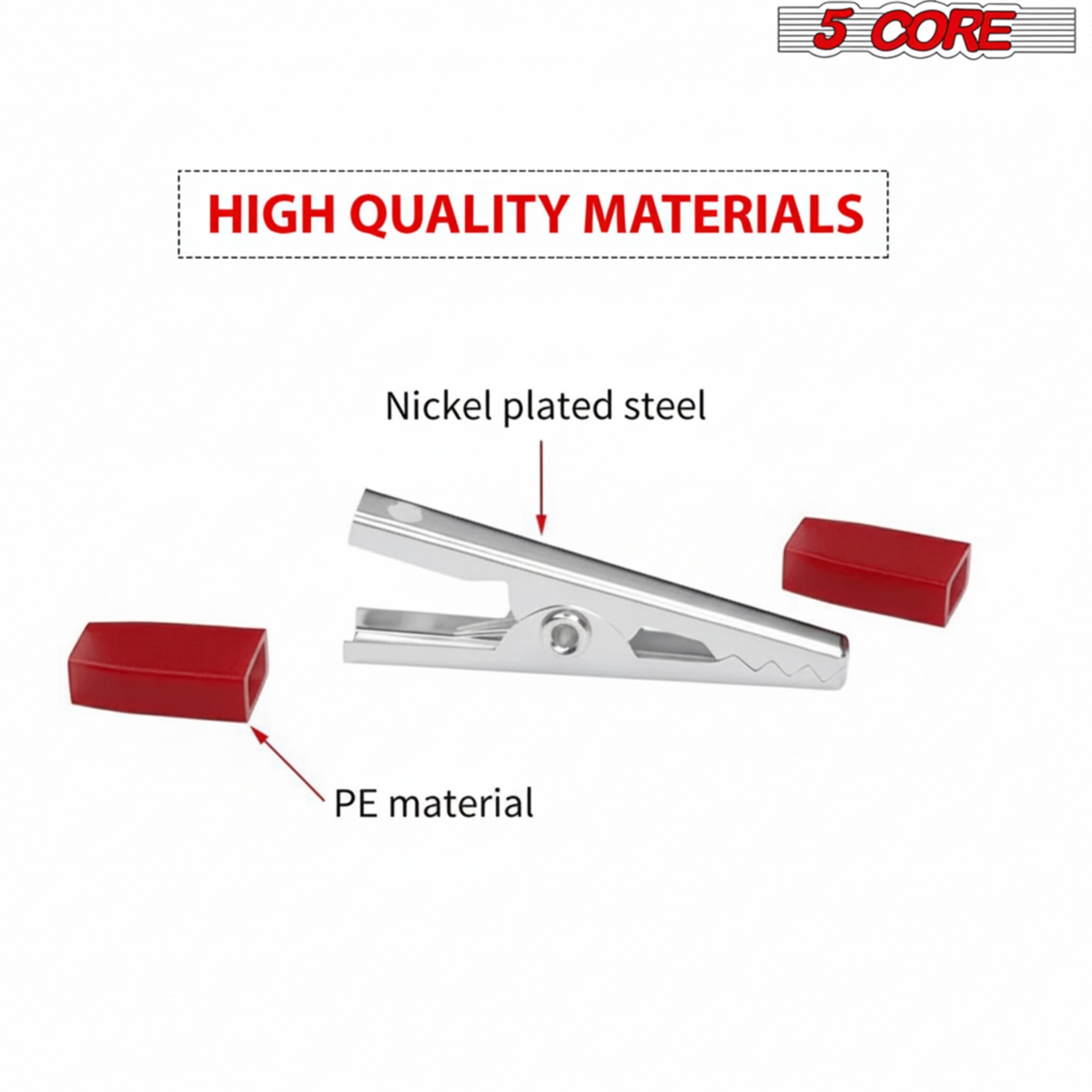 5 Core Alligator Clips Electrical Metal Battery Jumper Clamps Insulated Gator Clip - alligator 25 pcs