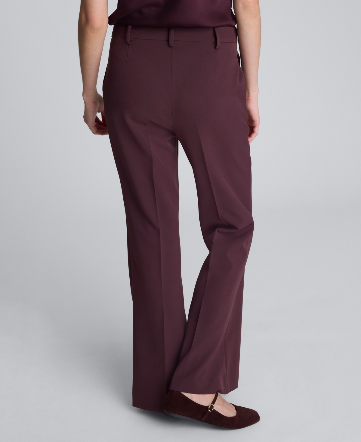 Kenneth Cole Luxe Twill Flare Leg Pant In Red