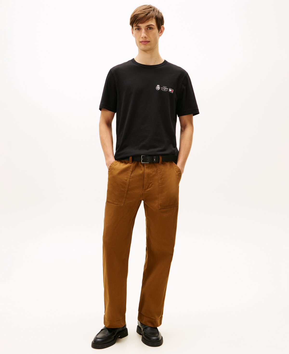 Tommy Hilfiger Men's Small Crest Outline T-shirt In Black