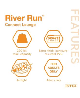 River Run Single Person Inflatable Connecting Floating Lounge Tube Chair