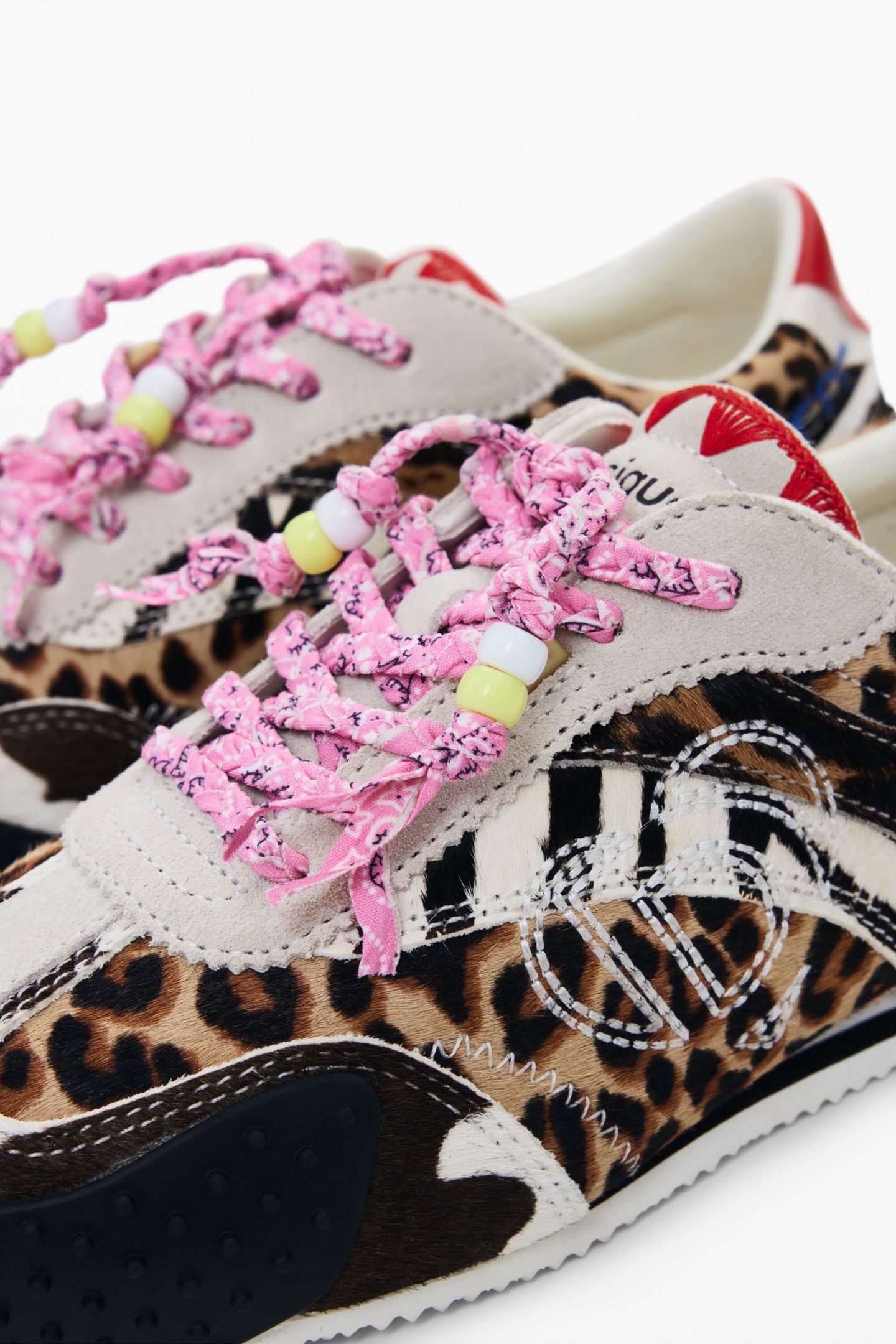 Женские кроссовки Desigual Patchwork animal print, цвет: Чёрный — фото 5
