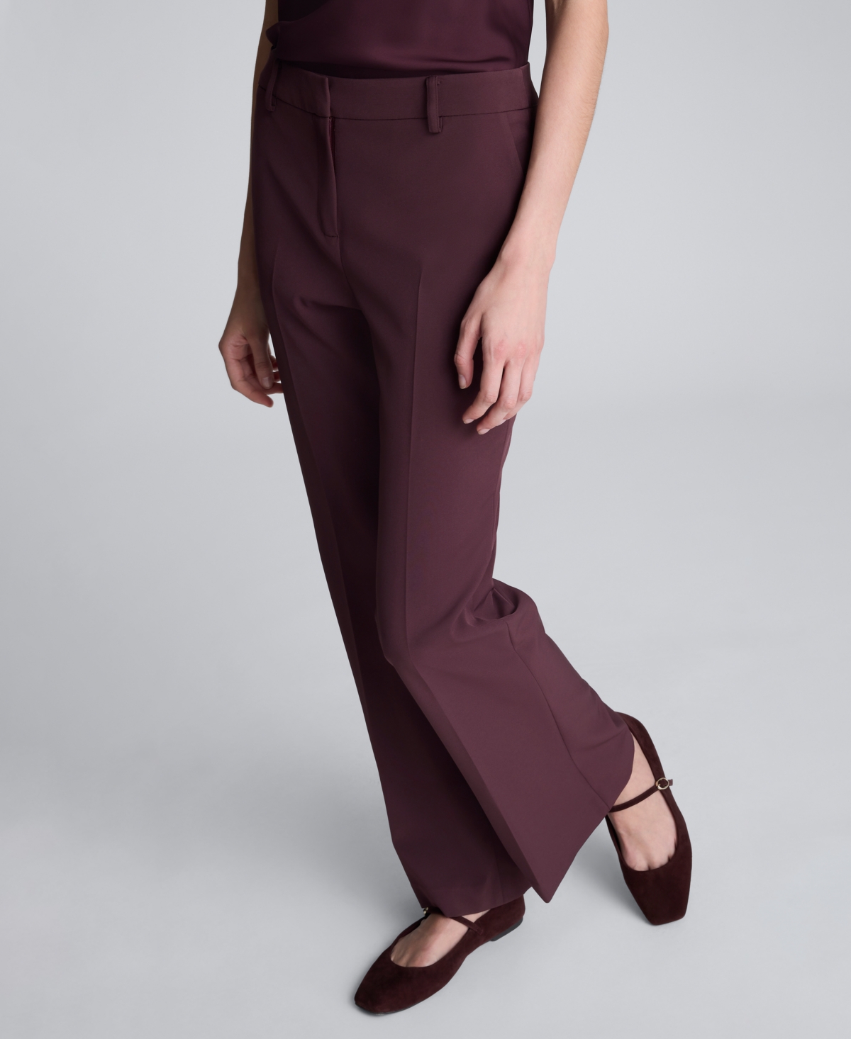 Kenneth Cole Women's Luxe Twill Flare Leg Pant In Purple