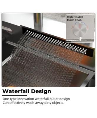 33.2-Inch Drop-in Single Bowl 304 Stainless Steel Kitchen Sink Set