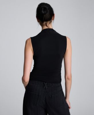 Women's Mesh Square Neck Sleeveless Top