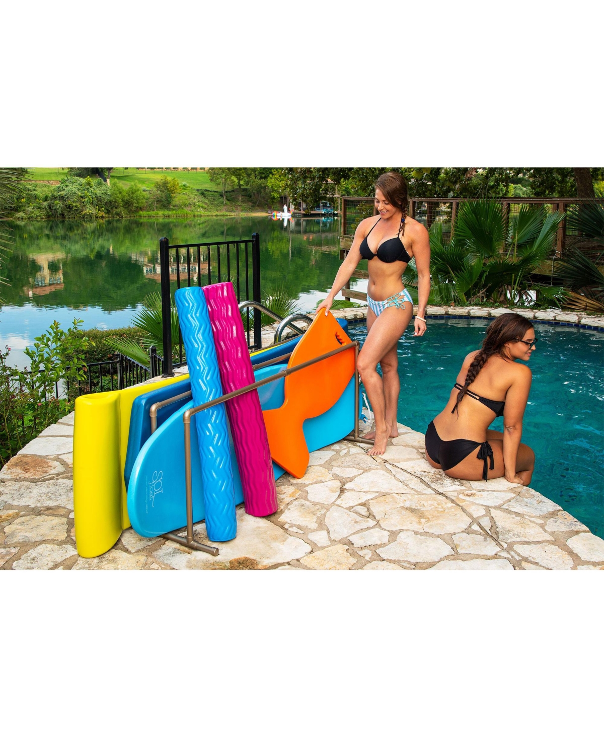 Trc Recreation Pvc Pool Float Storage Drying Rack For Foam Loungers, Bronze