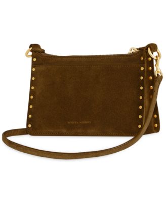 Darren Small Suede Studded Top-Zip Crossbody Bag
