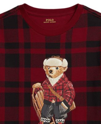 Boys' 2-7 Plaid Polo Bear Cotton Tee