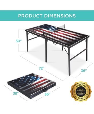 6x3ft Aluminum Frame Adjustable Feet, Folding Design & 2 Paddles Portable Ping Pong Table Game Set