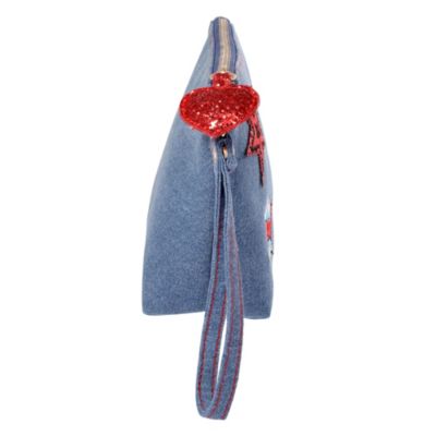 SpiderMan Denim Patch Cosmetic Pouch with Comic Pop Embellishments