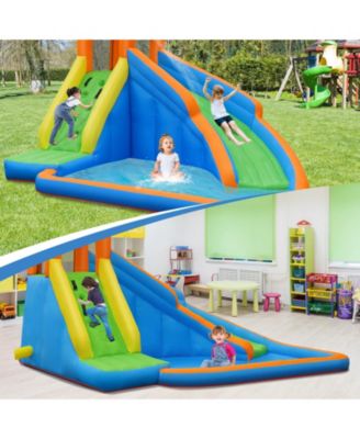 Inflatable Water Park Bounce House Climbing Wall Splash Pool w/ 480W Blower Outdoor