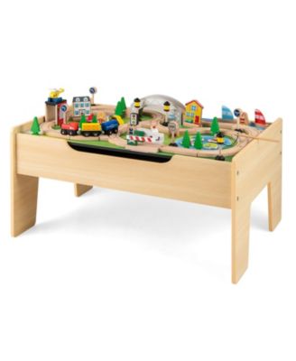 Boys All-in-One Activity Table with Reversible Blackboard & Map Tabletop
