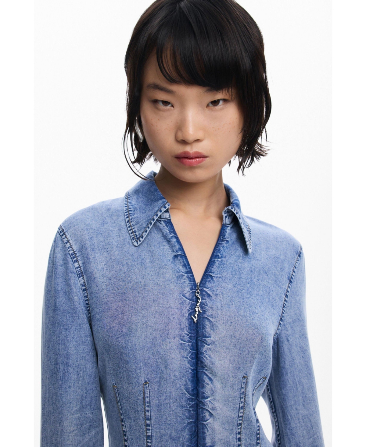 Desigual Women's Denim long-sleeve dress