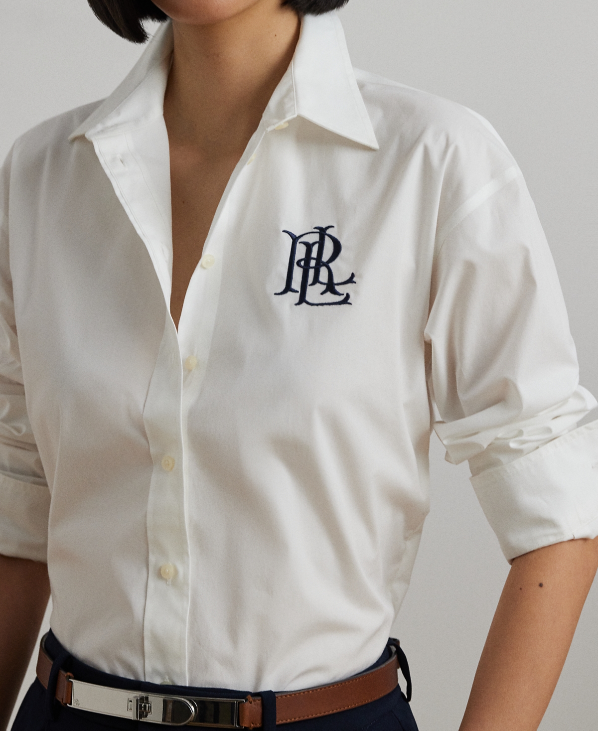 Ralph Lauren Petite Relaxed Fit Stretch Cotton Shirt In Animal Print