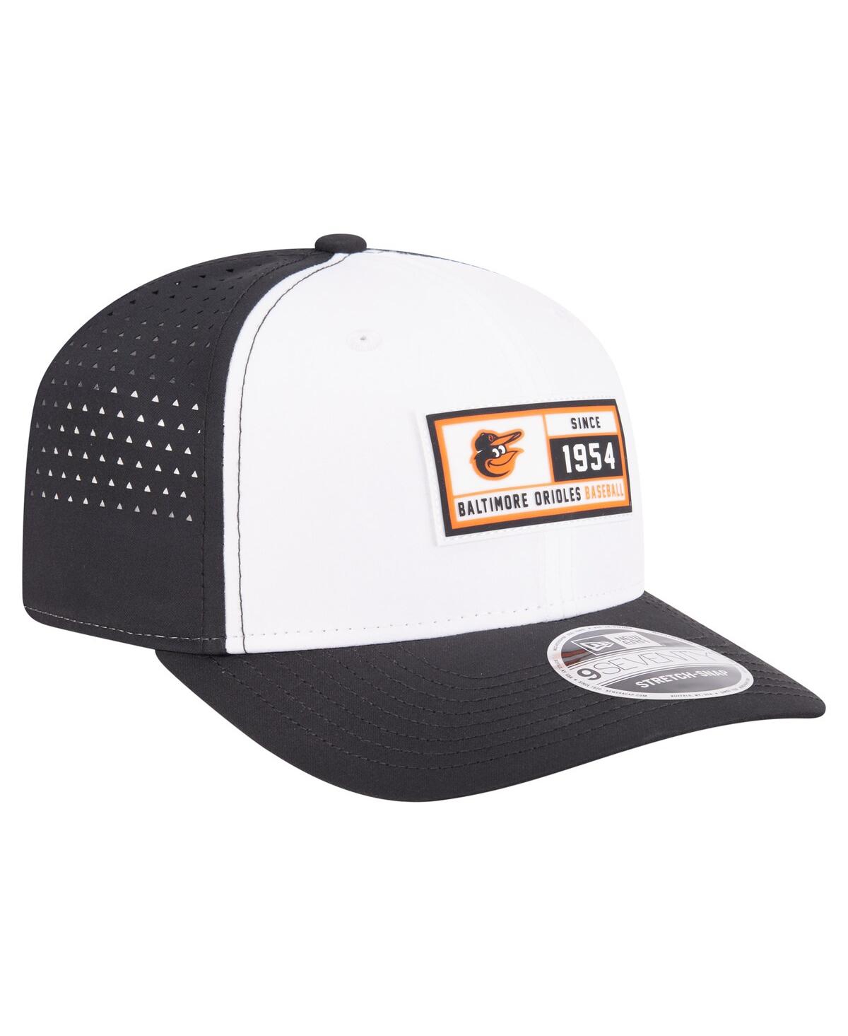 New Era Men's White/black Baltimore Orioles Established Patch 9seventy Adjustable Hat In Black