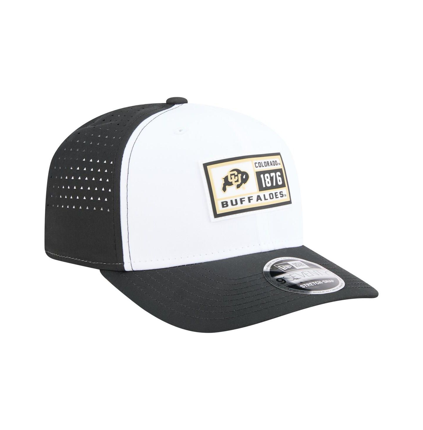 Мужская кепка New Era White/Black Colorado Buffaloes Perforated Patched 9SEVENTY Adjustable Hat — фото 4
