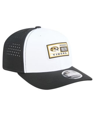 Men's White/Black Missouri Tigers Perforated Patched 9SEVENTY Adjustable Hat