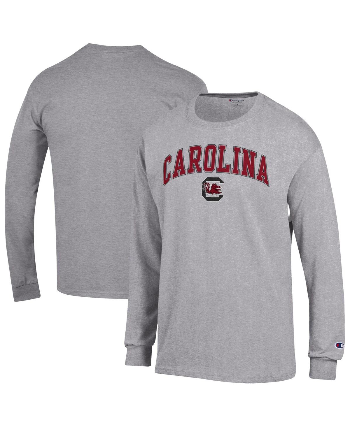 Champion Men's Heather Gray South Carolina Gamecocks Arch Over Logo Long Sleeve T-Shirt