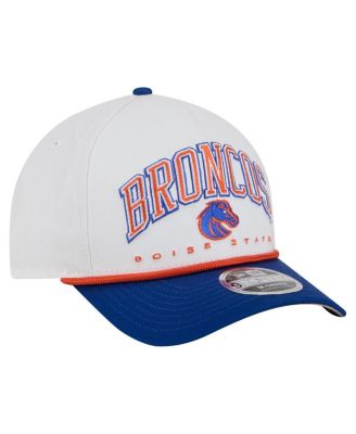 Men's White/Royal Boise State Broncos Arch Two-Tone Rope 9FORTY A-Frame M-Crown Adjustable Hat