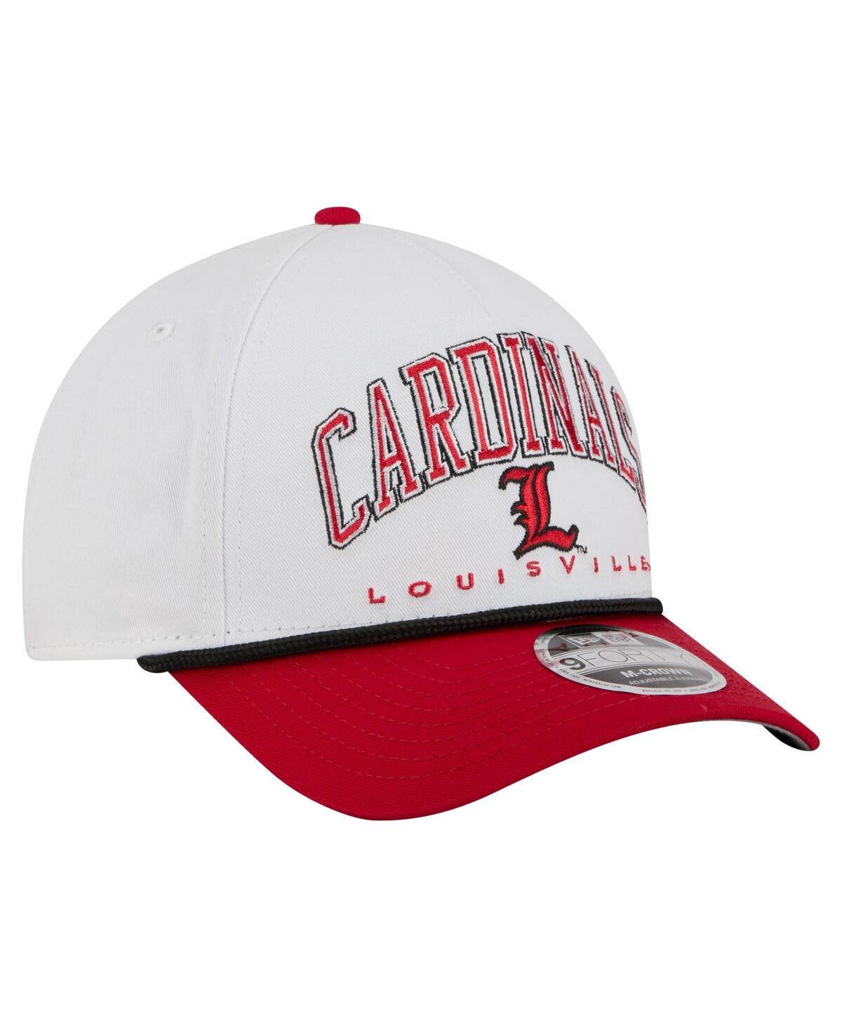 New Era Men's White/red Louisville Cardinals Arch Two-tone Rope 9forty A-frame M-crown Adjustable Hat In Red