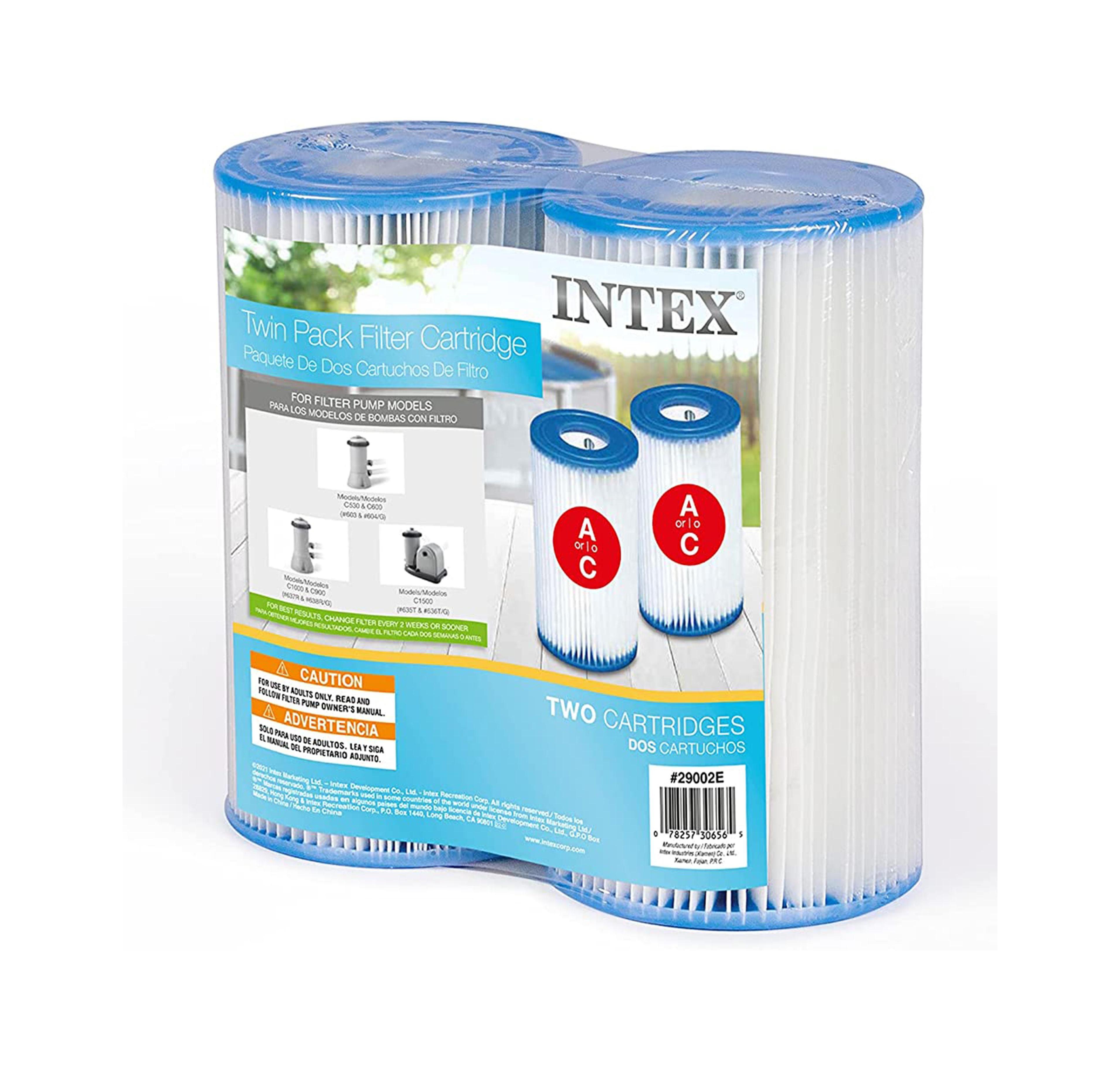 Intex Easy Set Type A or C Filter Replacement Cartridges Pack for Pool, 2 Pack