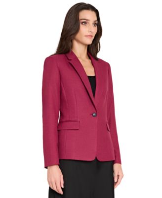 Women's V-Neck Herringbone Peak Lapel Blazer