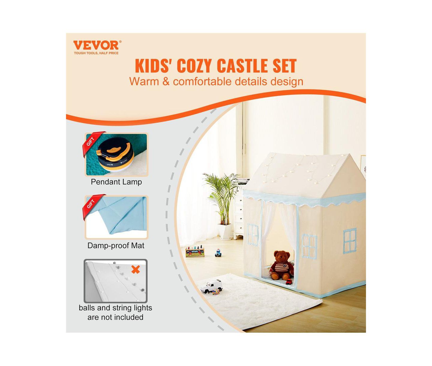 Детская игрушка Lycvki Kids' Tent with LED Light and Mat, Ages 1+ — фото 2