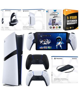 PS5 Pro Digital Bundle: Disc Drive, Stand, Extra Controller, Pulse Elite Headset, Portal, Skins Voucher.