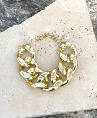 Gold Lightweight Chunky Curb Chain Bracelet