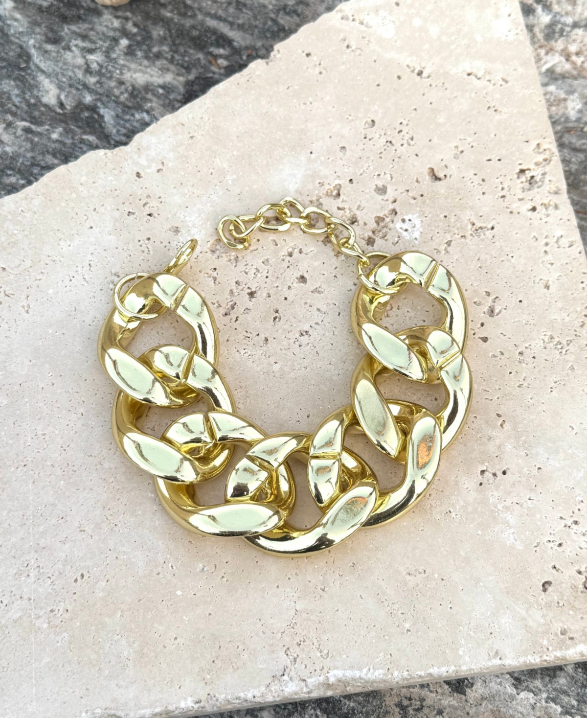 Adornia Gold Lightweight Chunky Curb Chain Bracelet