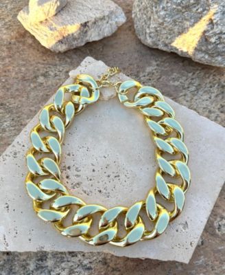 Gold Lightweight Chunky Curb Chain Necklace