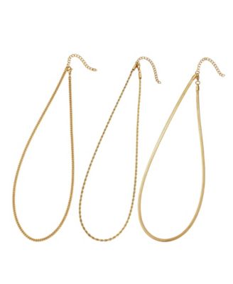 Tarnish Resistant Gold Chain Necklace Set