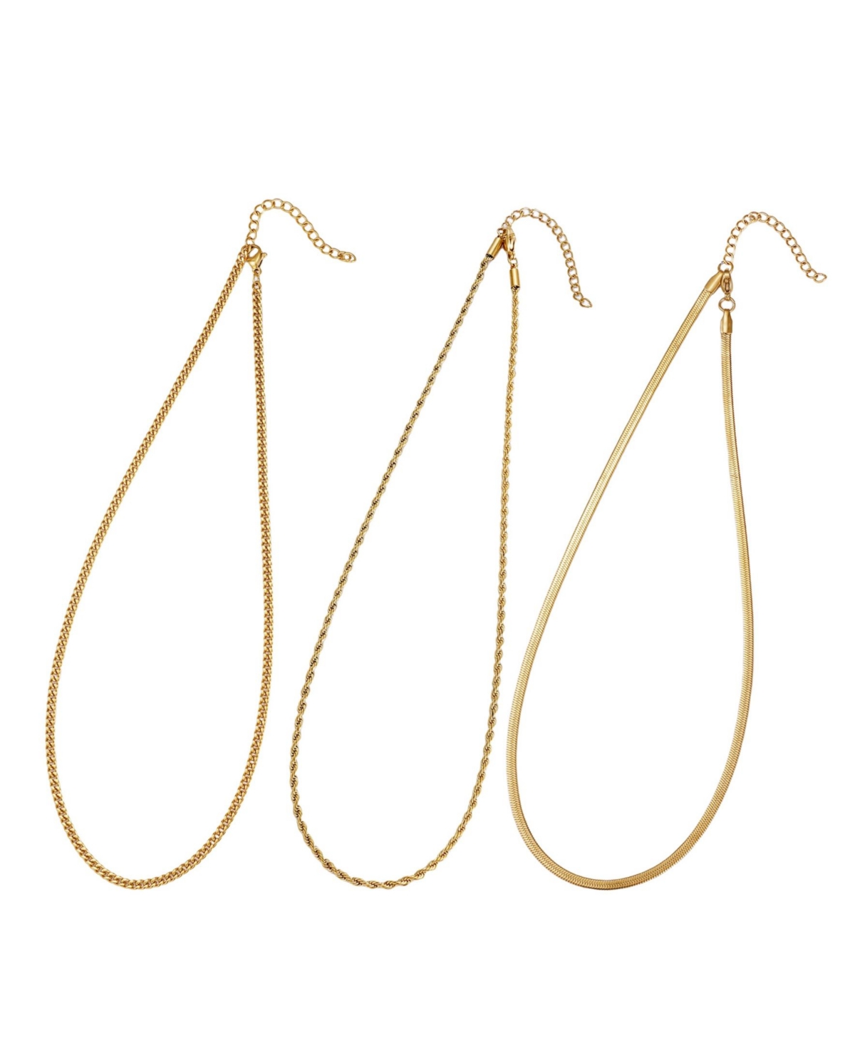 Adornia Tarnish Resistant Gold Chain Necklace Set In Gold