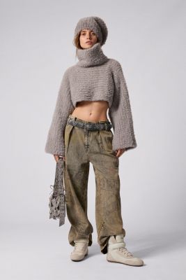 Women's Lettering denim pants