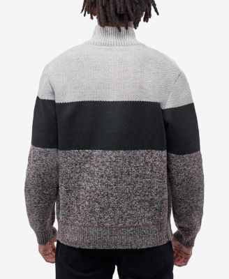 Men's Full Zip Mock Neck Sweater With Fleece Lining