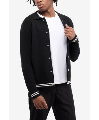 Men's Long Sleeve Sweater And Full Buttoned With Rib