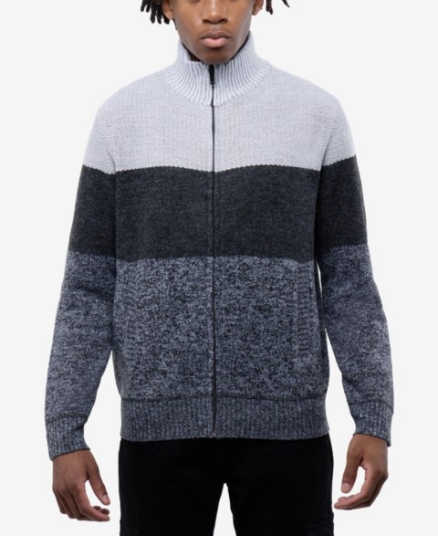 Мужские CULTURA Men's Full Zip Mock Neck Sweater With Fleece Lining