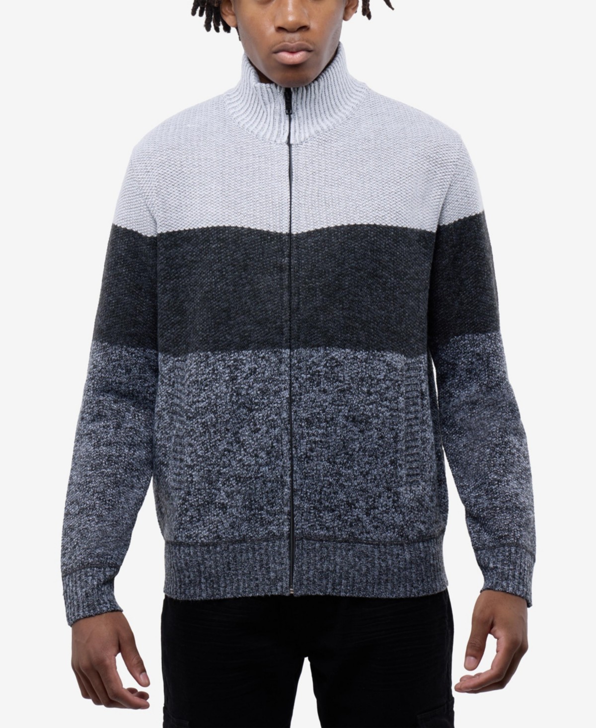 Мужские CULTURA Men's Full Zip Mock Neck Sweater With Fleece Lining — фото 1
