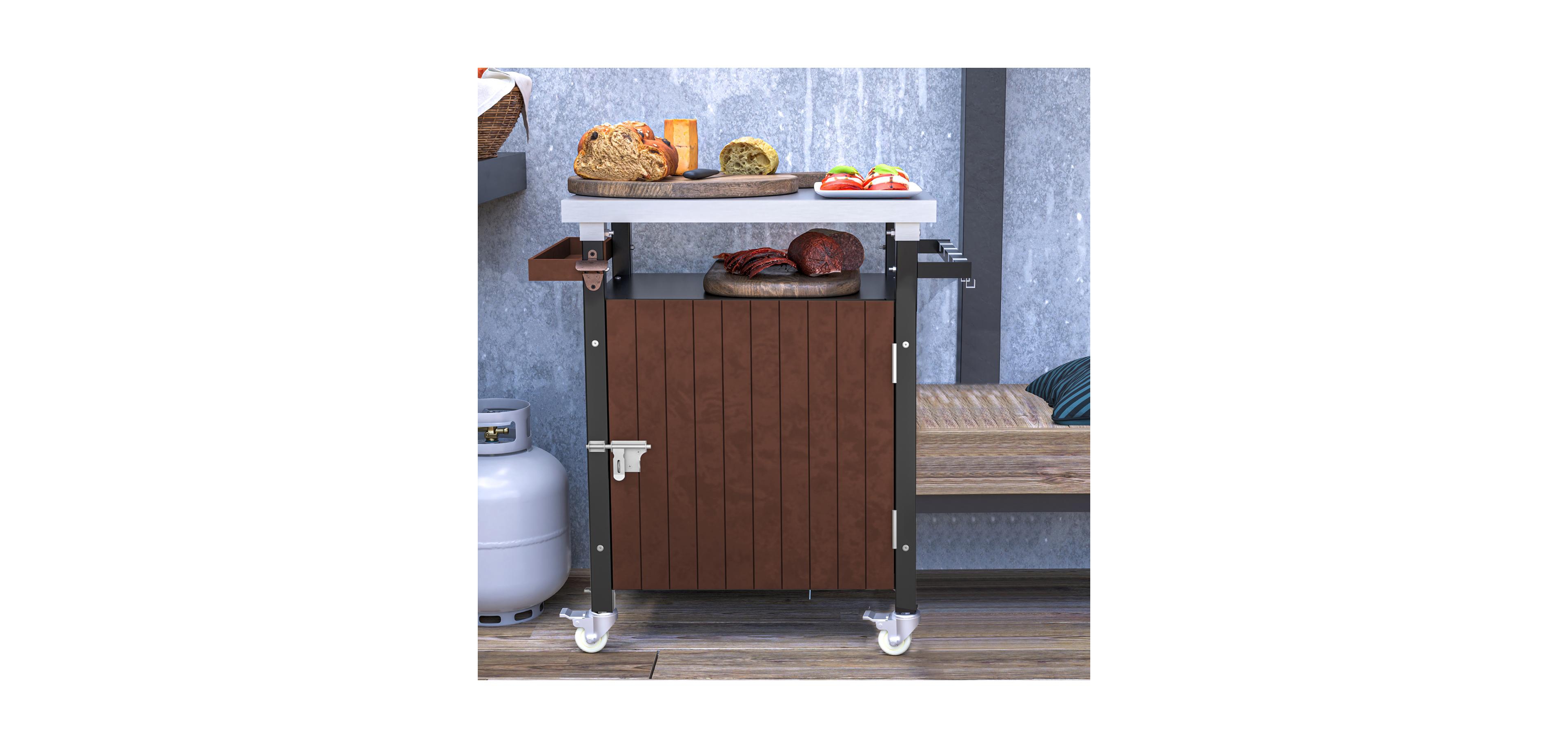 Streamdale Furniture Streamdale Stainless Steel Grill Cart with Storage