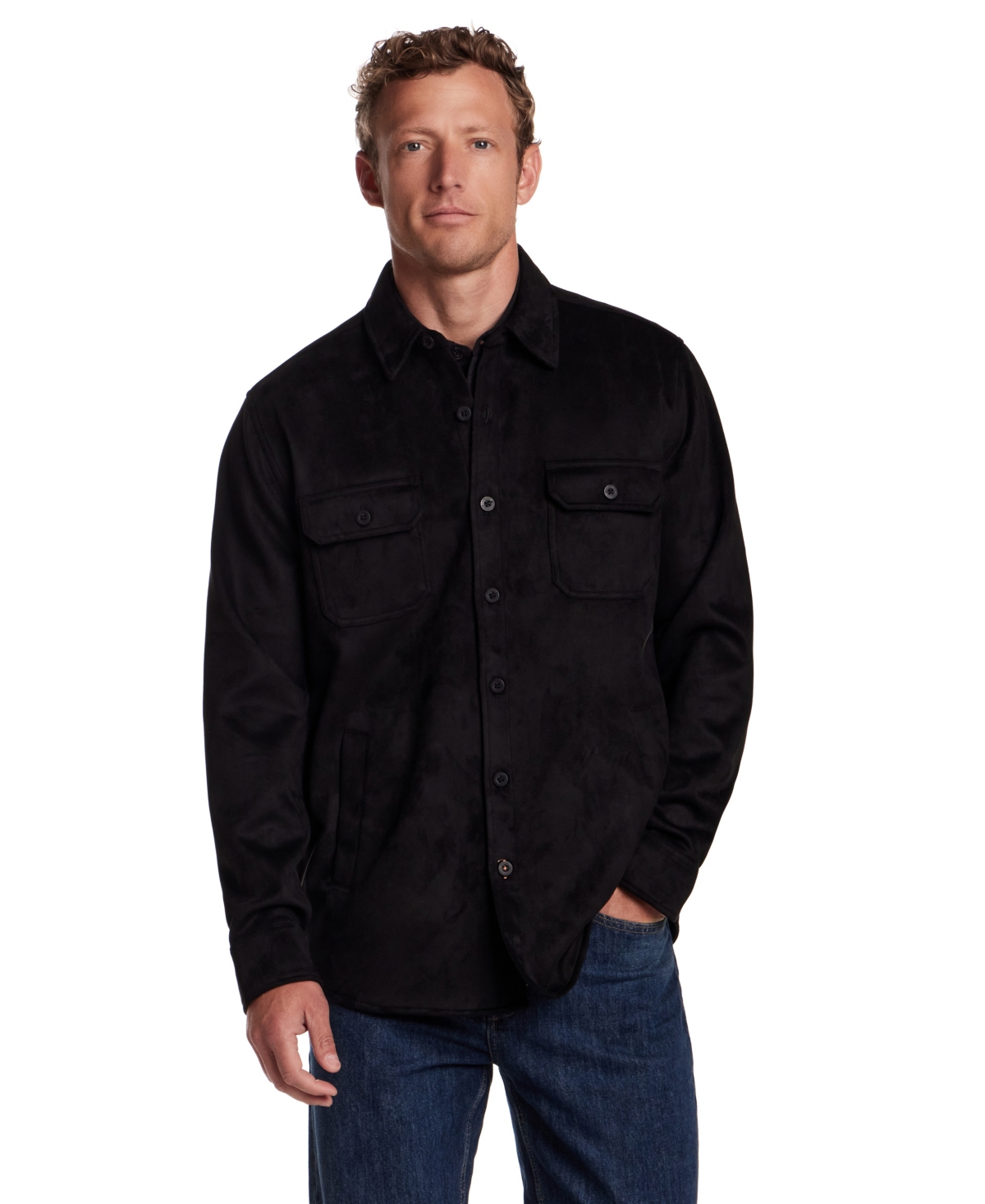 Weatherproof Vintage Men's Faux Suede Overshirt
