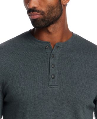Men's Long Sleeved Waffle Henley T-shirt