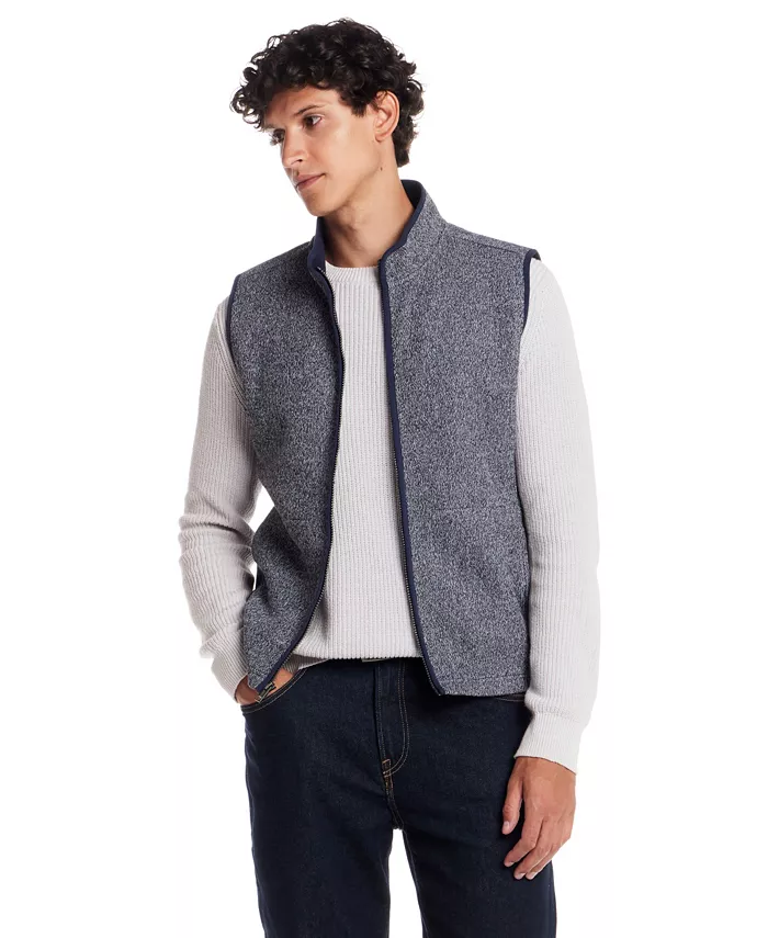 Men's Unlined Zip Front Knit Vest