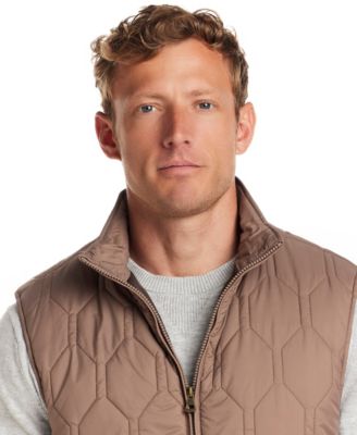 Men's Hexagon Zip Front Quilted Vest