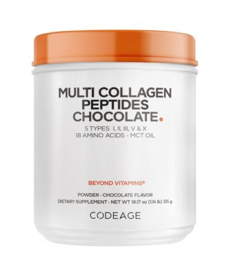 Multi Collagen Chocolate Protein Powder - Hydrolyzed Bovine Collagen Peptides, 5 Collagen Types & MCT Oil - Collagen Creamer, 18.17 oz