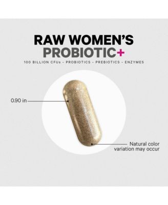 Raw Women's Probiotic Supplement, Raw Fruits Vegetables Prebiotics, Digestive Enzymes, 60 ct