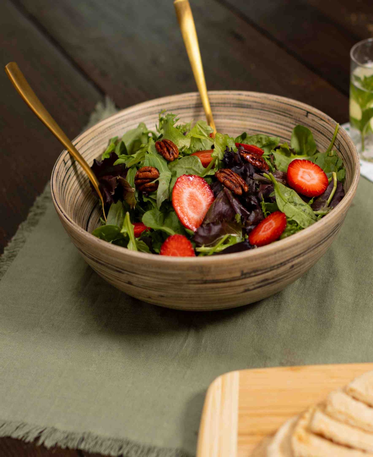Joyce Chen Lexa Collection 12" Bamboo Salad Bowl In Black
