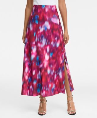 Women's Printed Satin Midi Skirt, Macy's Exclusive