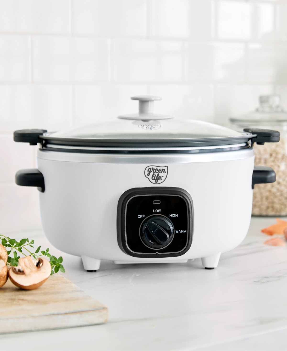 Greenlife 3.5 Quart Cook Duo Slow Cooker In White