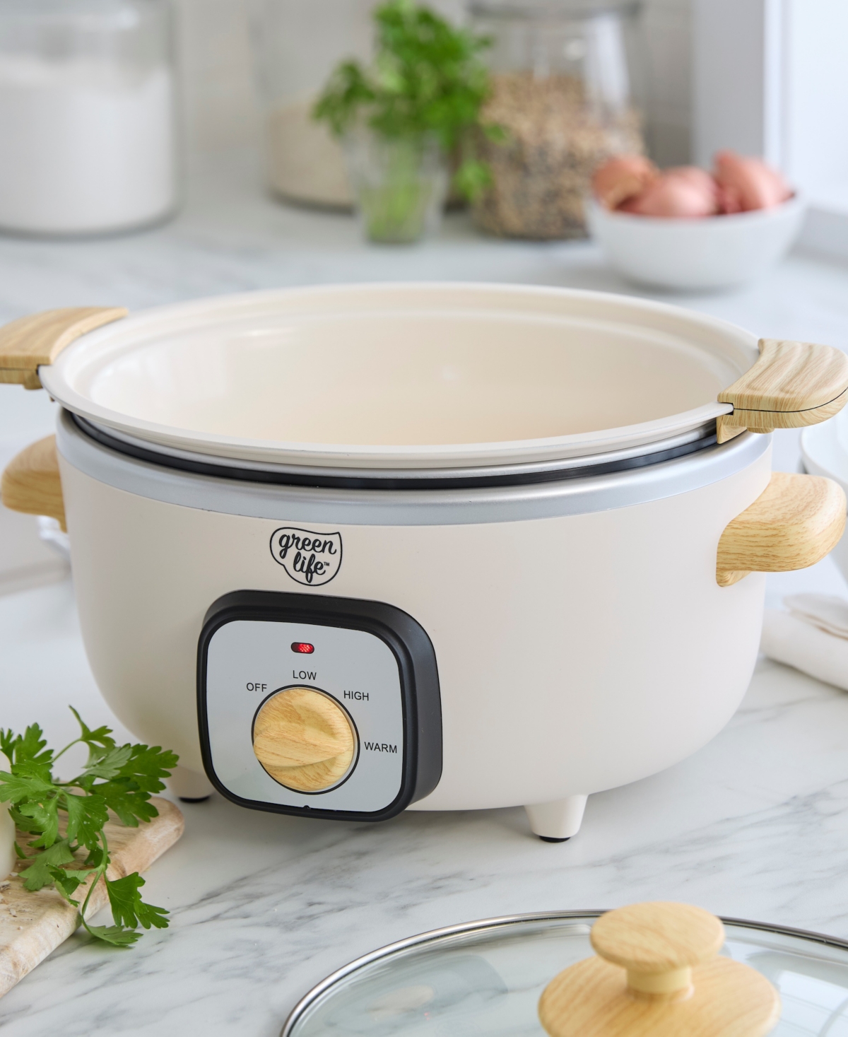 Greenlife 3.5 Quart Cook Duo Slow Cooker In White