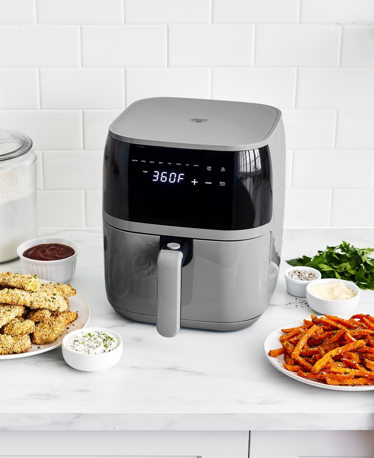 Greenlife 5.3 Quart Digital One-touch Air Fryer In Gray