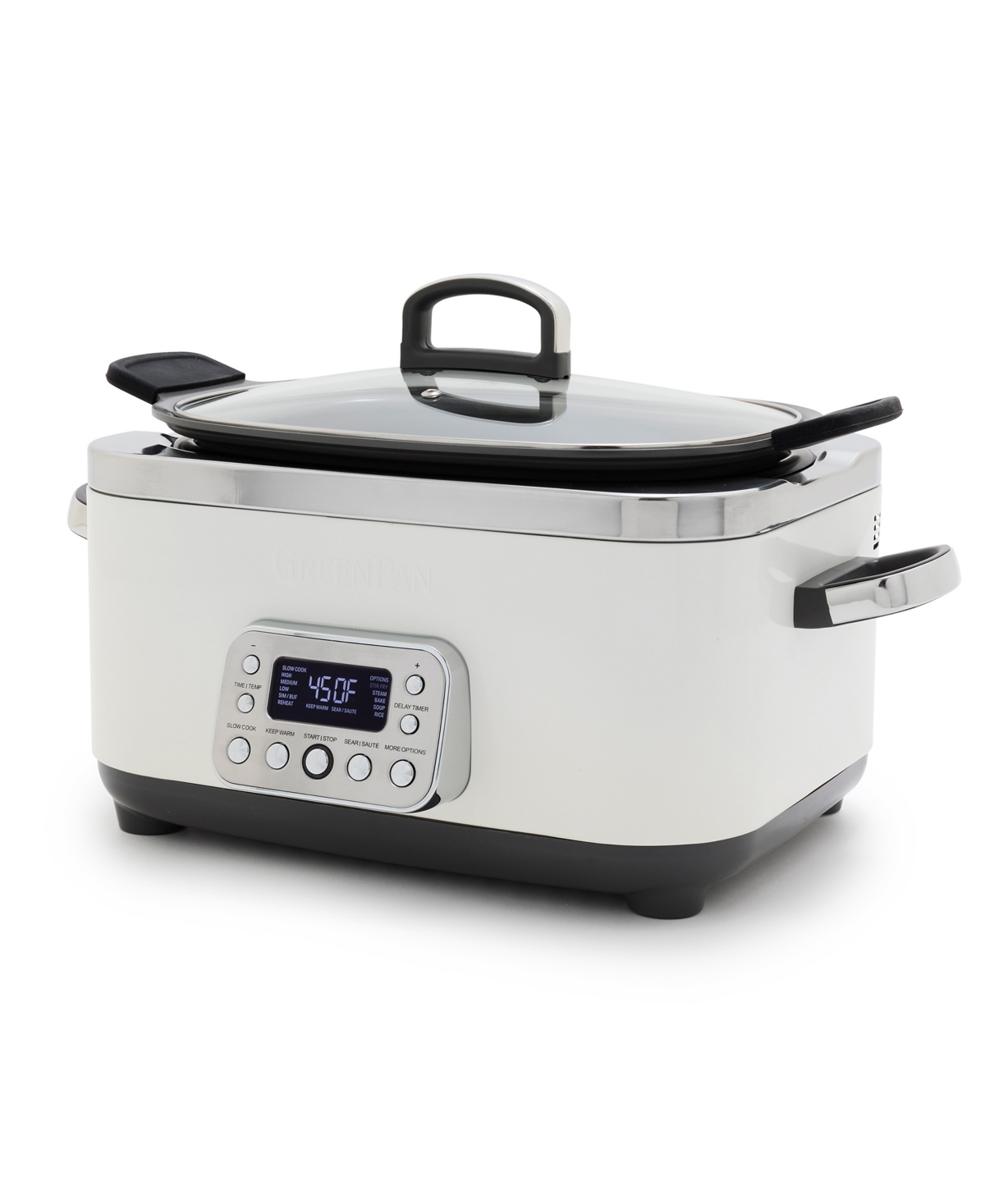 Greenpan Elite 6 Quart Ceramic Nonstick Slow Cooker In White
